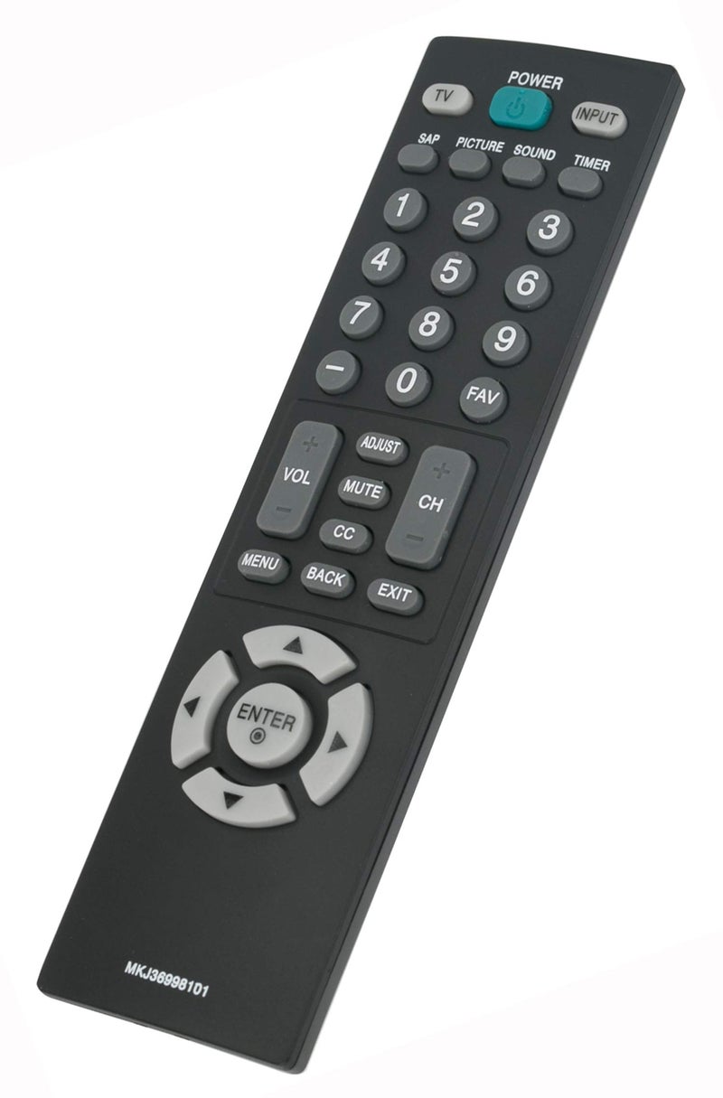 Vinabty MKJ36998101 Replaced Remote fit for LG TV 19LC2D 22LC2D 20LS7D 20LS7DC 23LS7D 23LS7DC 20LS7D-UB 22LC2D-UB 22LC22D 22LC22D-UB 32PC5DVC 20LS7DUB 22LC2DUB 22LC22D 22LC22DUB 20LS7DC-UB 20LS7DCUK 20LS7DC-U - Image 1